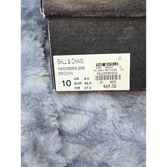 Naughty Monkey Ball Chain Heels Brown Leather Studded Accent Women Size 10 - Picture 8 of 8